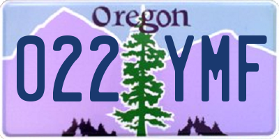 OR license plate 022YMF