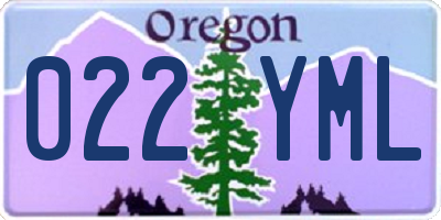 OR license plate 022YML