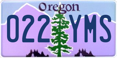 OR license plate 022YMS