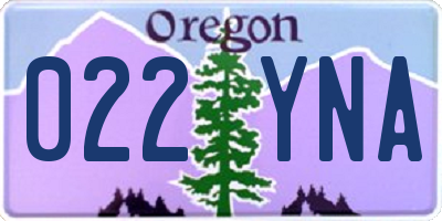 OR license plate 022YNA