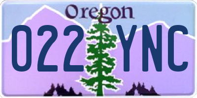 OR license plate 022YNC