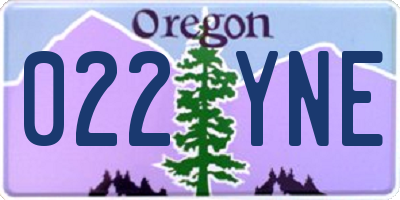 OR license plate 022YNE
