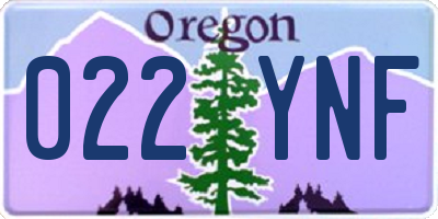 OR license plate 022YNF