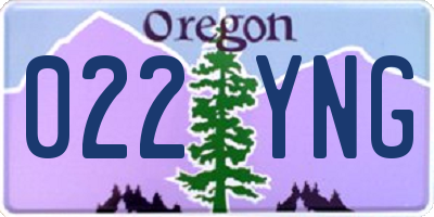 OR license plate 022YNG