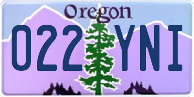 OR license plate 022YNI
