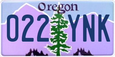 OR license plate 022YNK