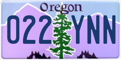 OR license plate 022YNN