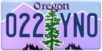 OR license plate 022YNO
