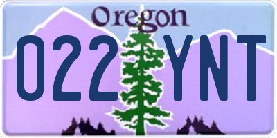OR license plate 022YNT