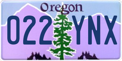 OR license plate 022YNX