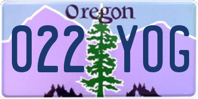 OR license plate 022YOG