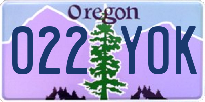 OR license plate 022YOK