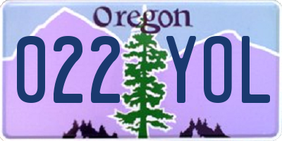 OR license plate 022YOL