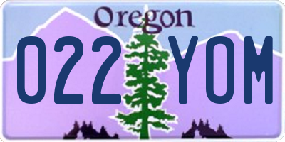 OR license plate 022YOM