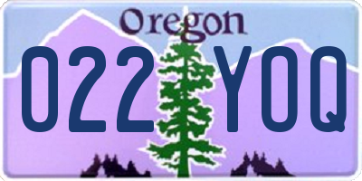 OR license plate 022YOQ