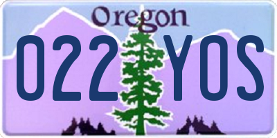 OR license plate 022YOS