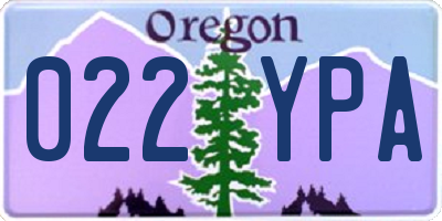 OR license plate 022YPA