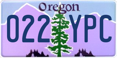 OR license plate 022YPC