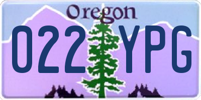 OR license plate 022YPG