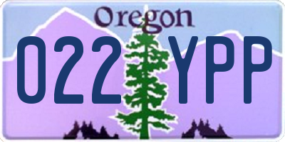 OR license plate 022YPP