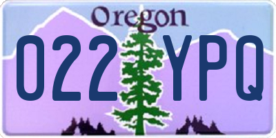 OR license plate 022YPQ