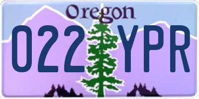 OR license plate 022YPR
