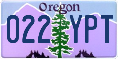 OR license plate 022YPT