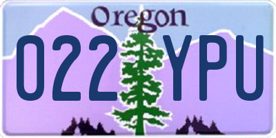 OR license plate 022YPU