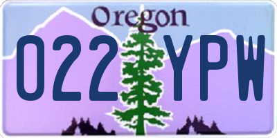 OR license plate 022YPW