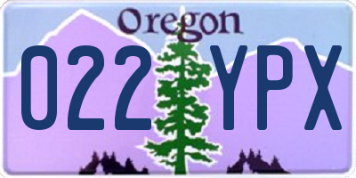 OR license plate 022YPX