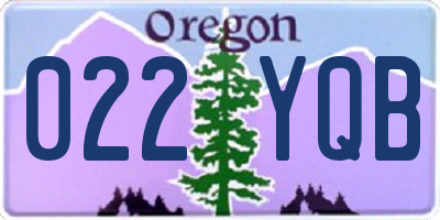 OR license plate 022YQB