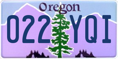 OR license plate 022YQI