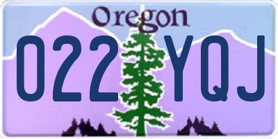 OR license plate 022YQJ