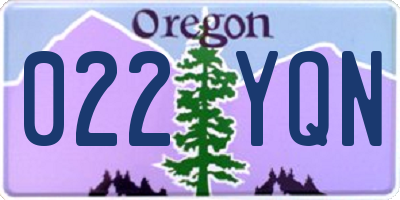 OR license plate 022YQN