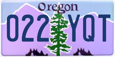 OR license plate 022YQT