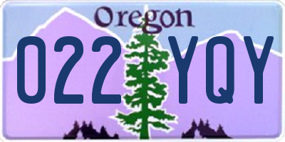 OR license plate 022YQY