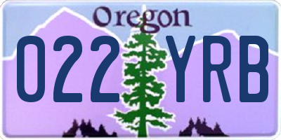 OR license plate 022YRB