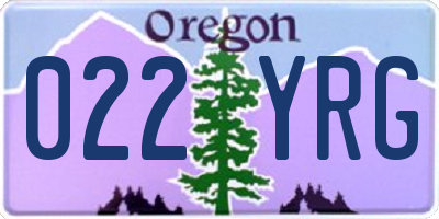 OR license plate 022YRG