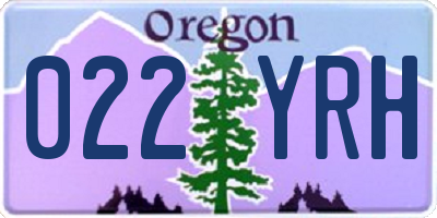 OR license plate 022YRH