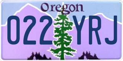OR license plate 022YRJ