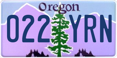 OR license plate 022YRN