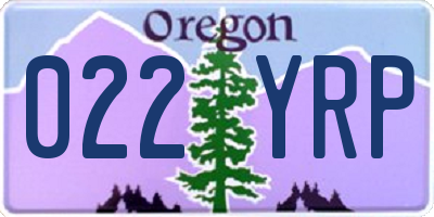 OR license plate 022YRP