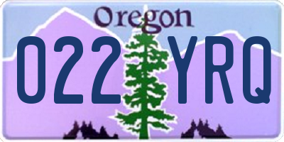 OR license plate 022YRQ