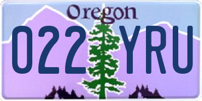 OR license plate 022YRU