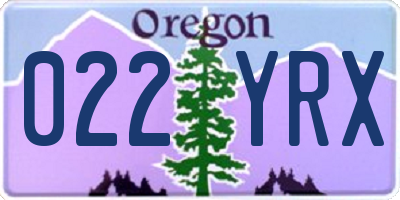 OR license plate 022YRX