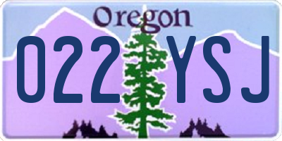 OR license plate 022YSJ
