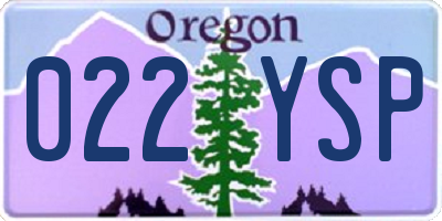 OR license plate 022YSP