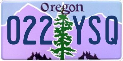OR license plate 022YSQ