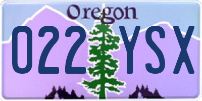 OR license plate 022YSX