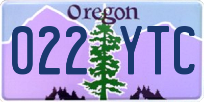 OR license plate 022YTC